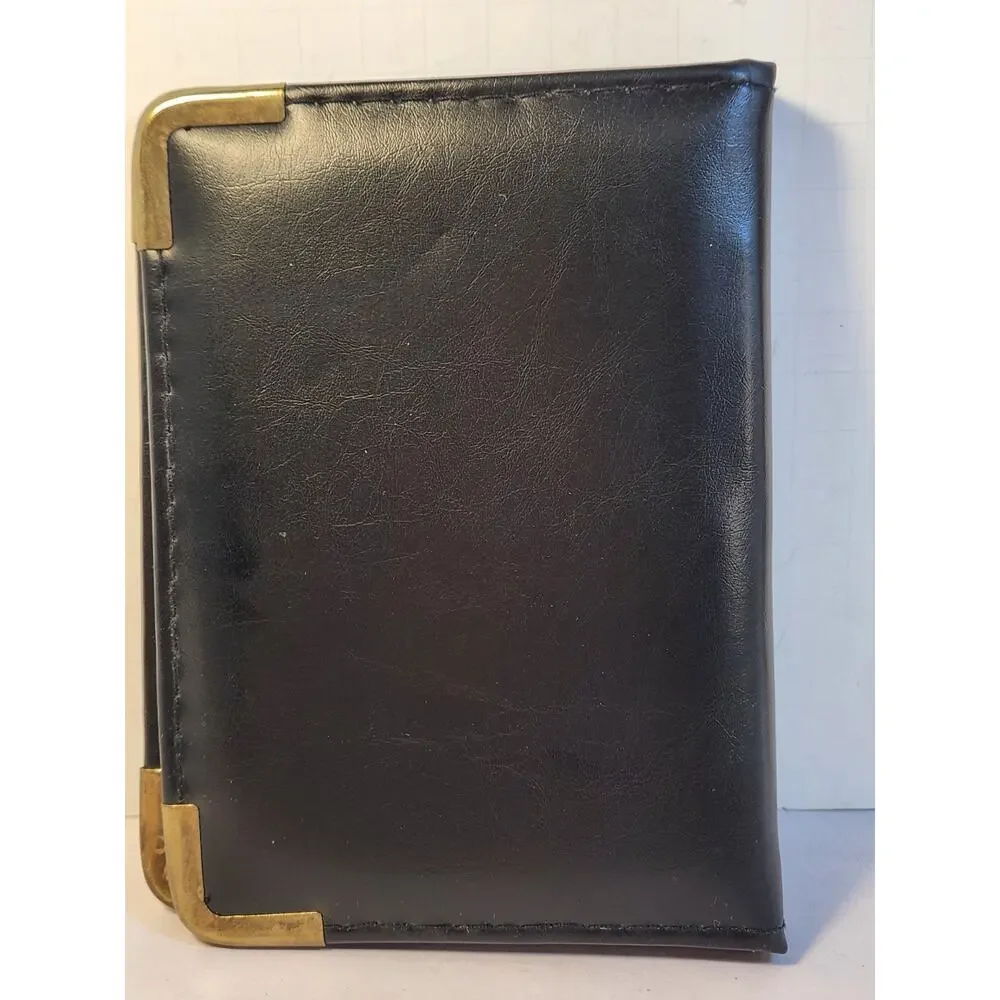 FOLEY'S Address Book Black & Gold Brass Trim Vintage